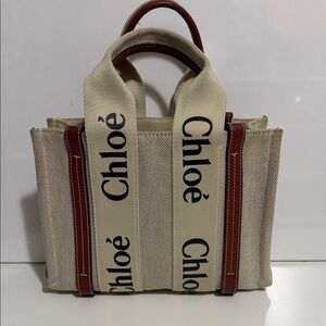 Chloé Beige Canvas Tote Bag